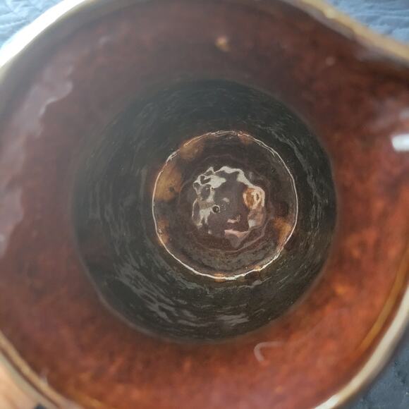 Pitcher RRPCO, Robinson Ransbottom Pottery Vintage Brown and White - Picture 3 of 5